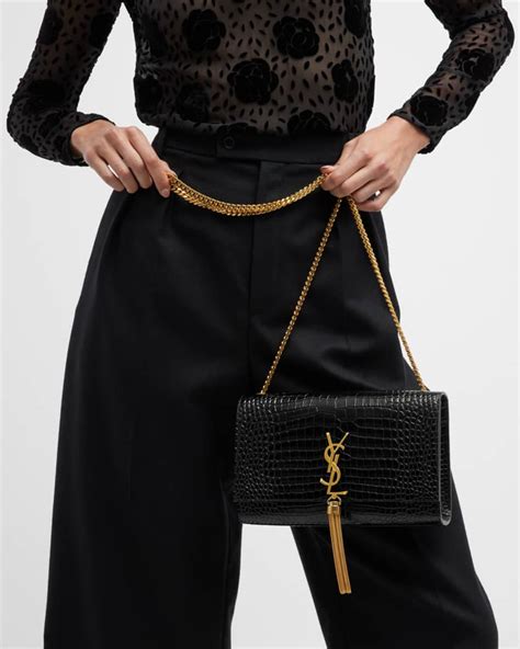 ysl kate croc tassel bag|Saint Laurent Kate Medium Tassel YSL Crossbody Bag in Croc .